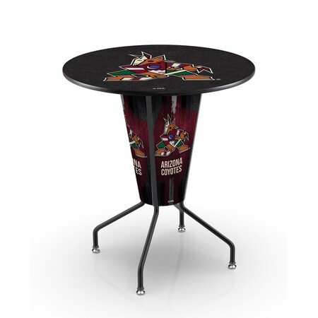 Holland Bar Stool Co Lighted 42" Black Arizona Coyotes Pub Table L218B42AriCoy36RAriCoy